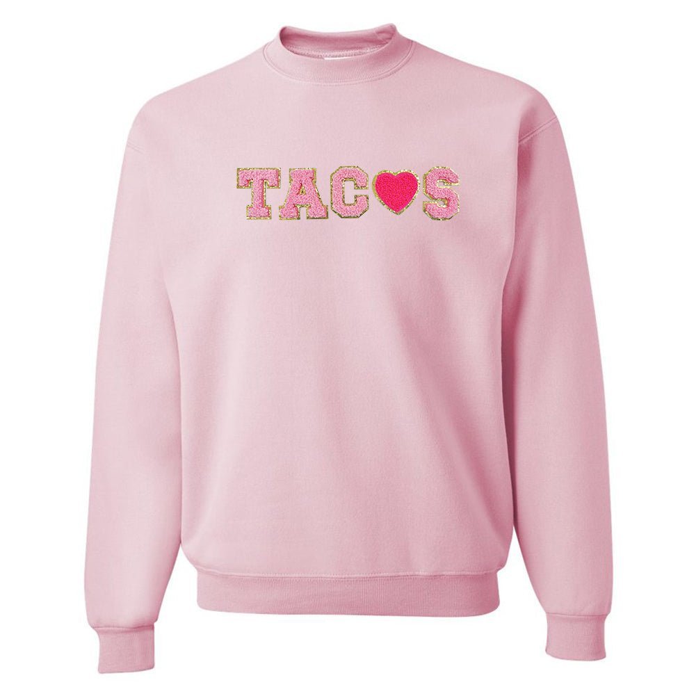 Tacos Letter Patch Crewneck Sweatshirt from United Monograms