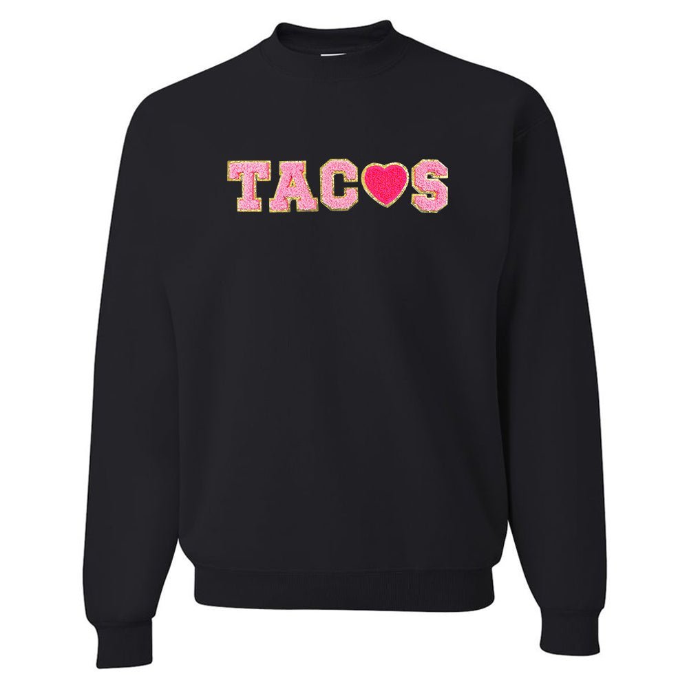 Tacos Letter Patch Crewneck Sweatshirt from United Monograms