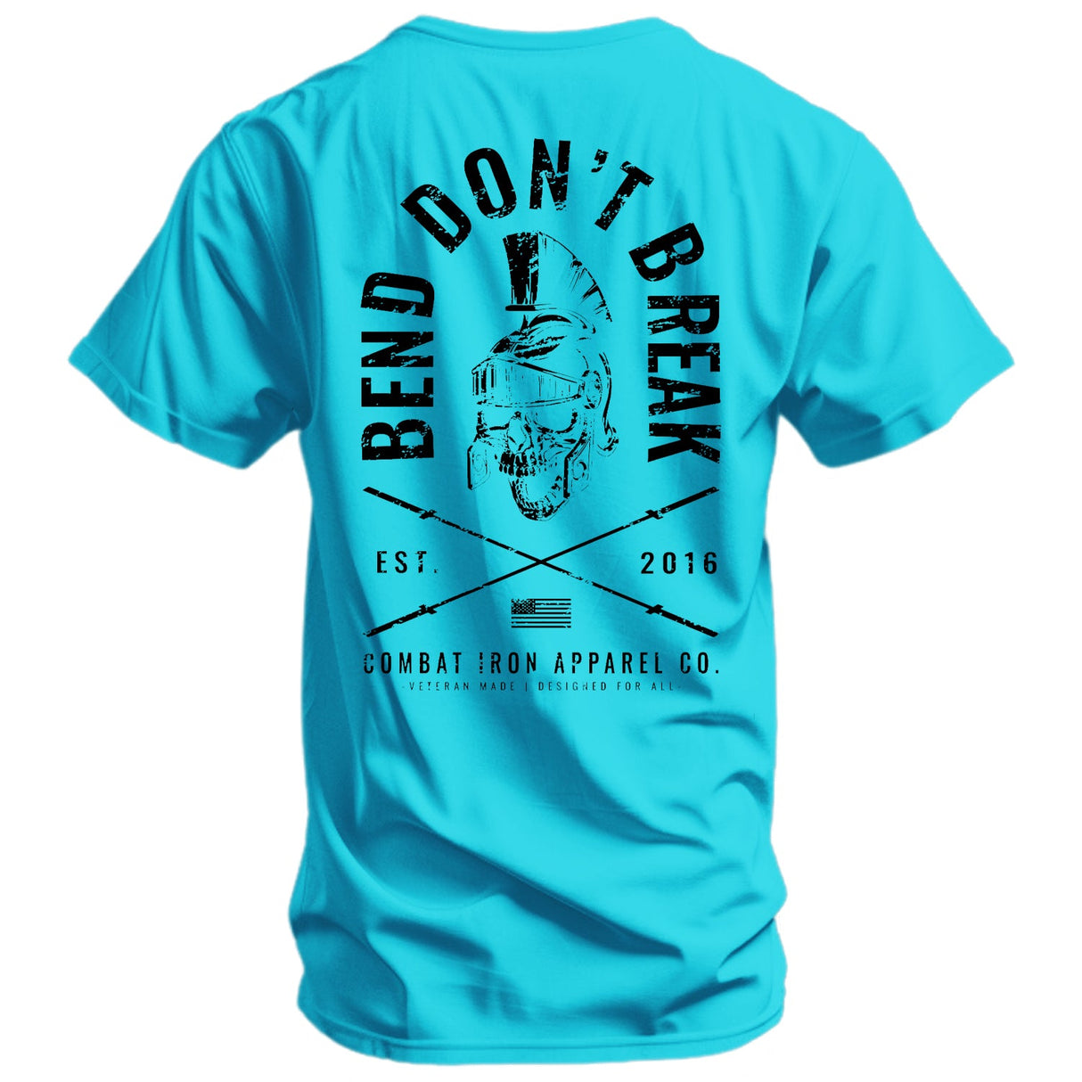 Bend Don't Break Barbell Skull Men's T-Shirt From Combat Iron Apparel