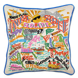 Tampa - St. Pete, FL Hand-Embroidered Pillow from Quirks!