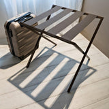 Carson-Foldable Metal Luggage Rack with Genuie Leather from VITAHOME DESIGN LLC