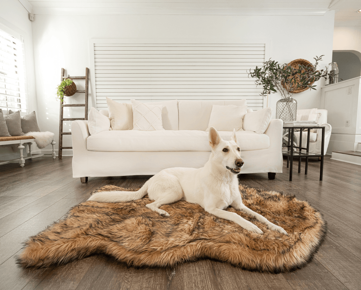 PupRug by Paw.com™ Faux Fur Orthopedic Dog Bed - Curve Sable Tan from Paw.com