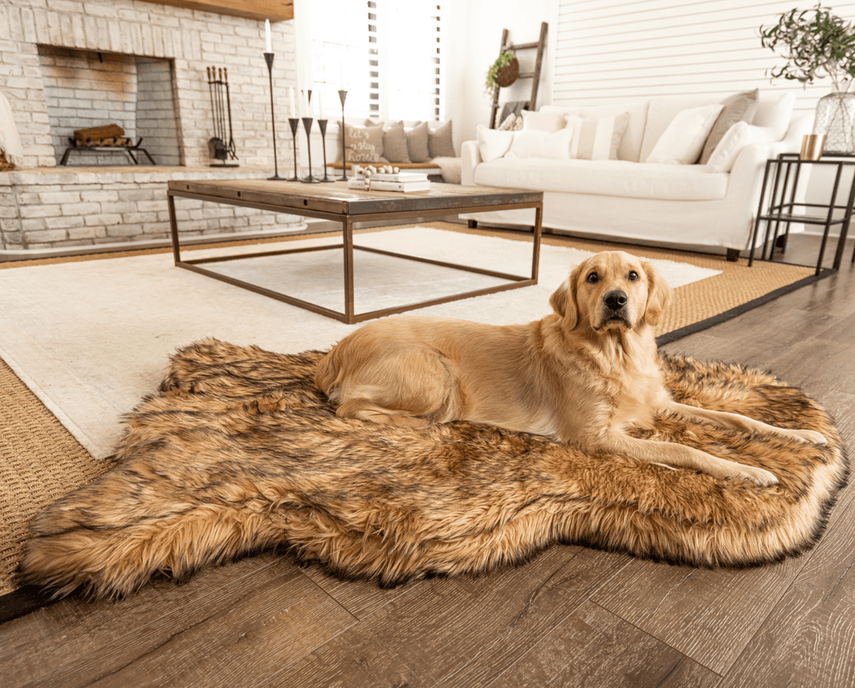 PupRug by Paw.com™ Faux Fur Orthopedic Dog Bed - Curve Sable Tan from Paw.com