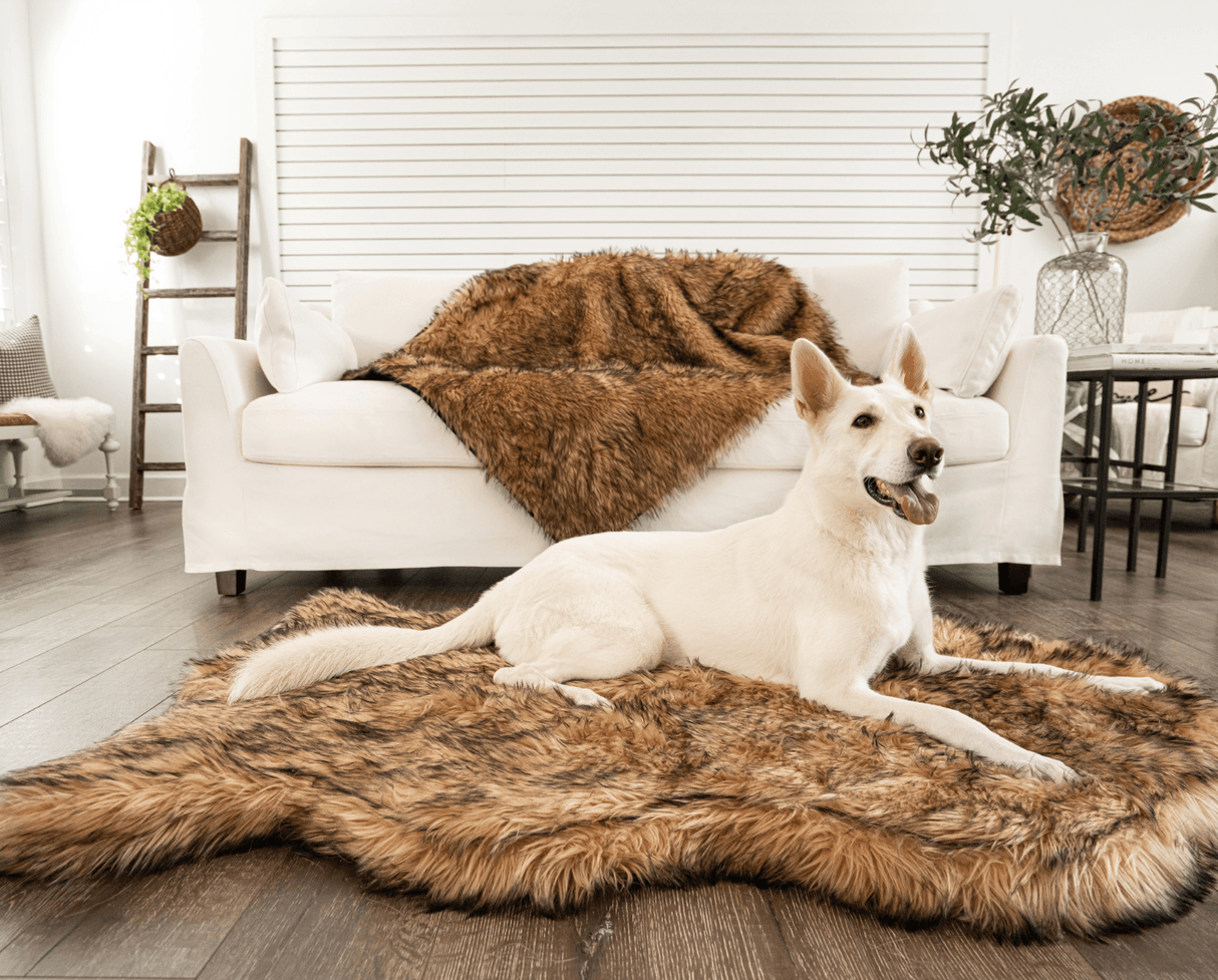 PupRug by Paw.com™ Faux Fur Orthopedic Dog Bed - Curve Sable Tan from Paw.com