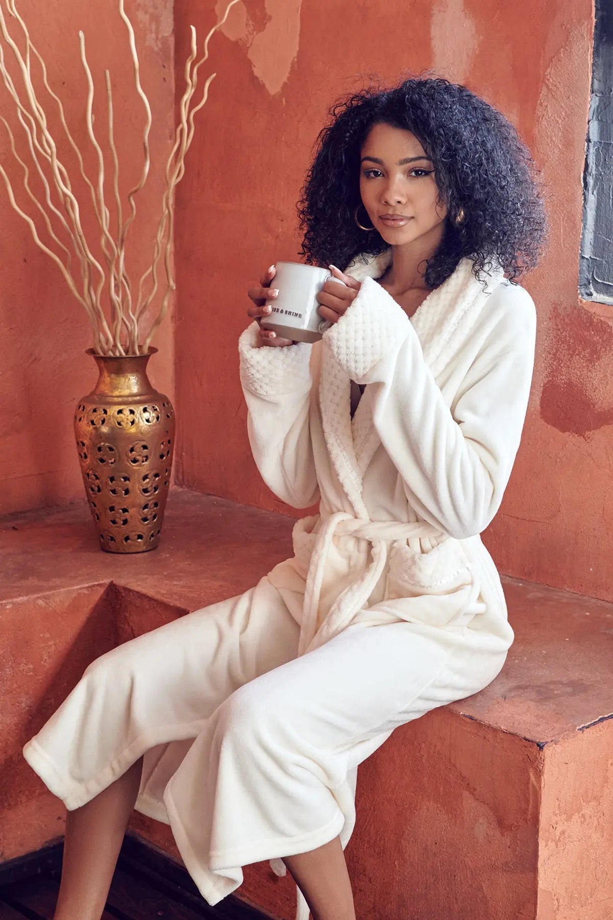Women's Ultra Soft Fleece Bathrobe From Lotus Linen