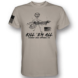 Kill Em' All Machine Gunner Men's T-Shirt From Combat Iron Apparel