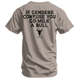 If Genders Confuse You, Go Milk a Bull Men's T-Shirt From Combat Iron Apparel