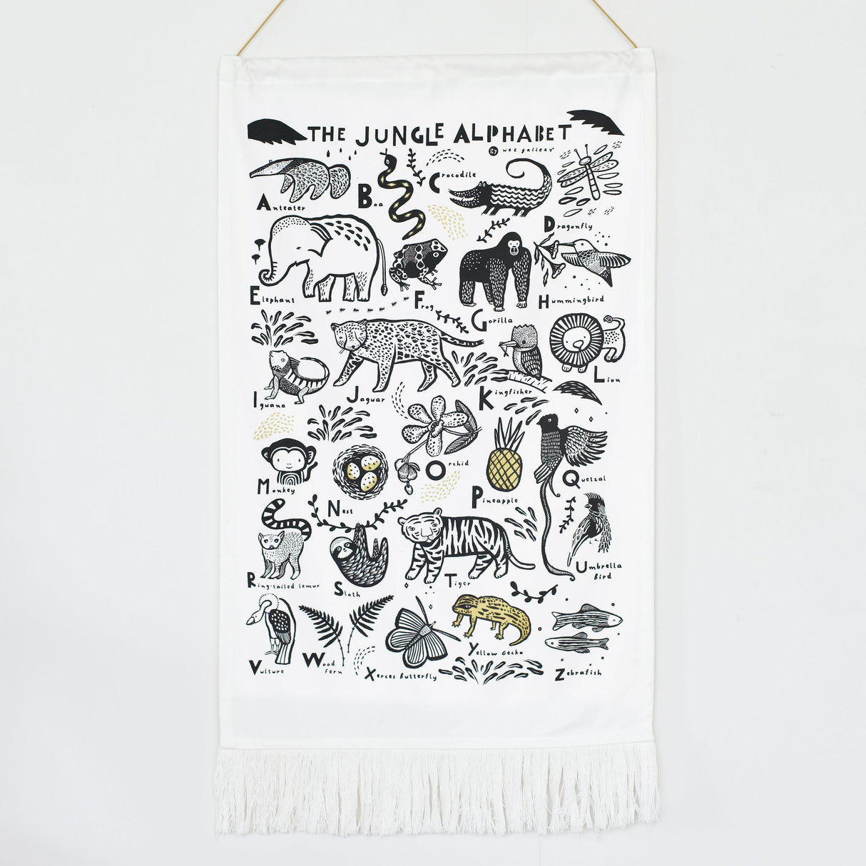 Jungle Alphabet Printed Tapestry From Wee Gallery