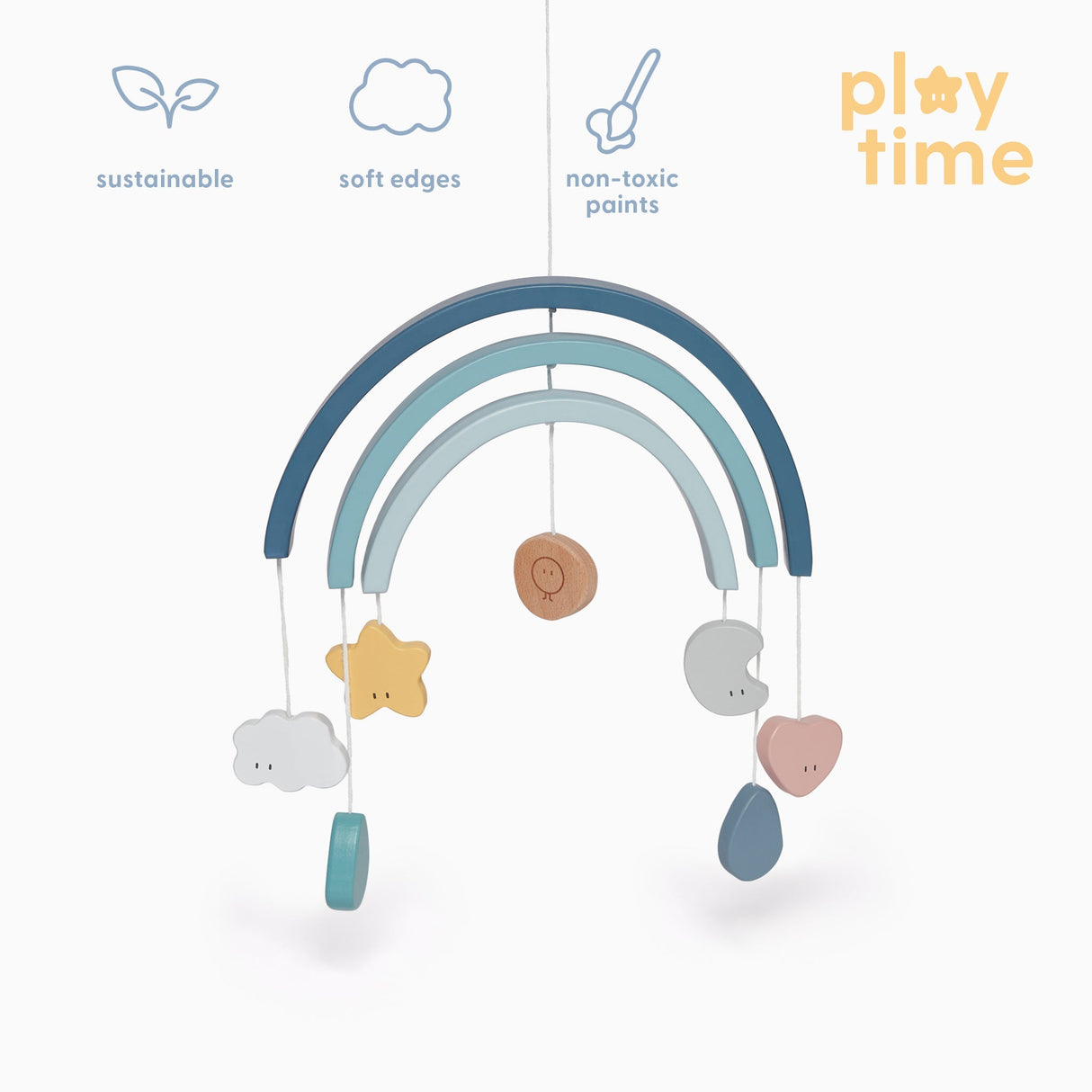Wooden Rainbow Mobile - Blue from Manymoons