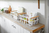 Storage Basket - Two Sizes - Steel + Wood from Yamazaki Home