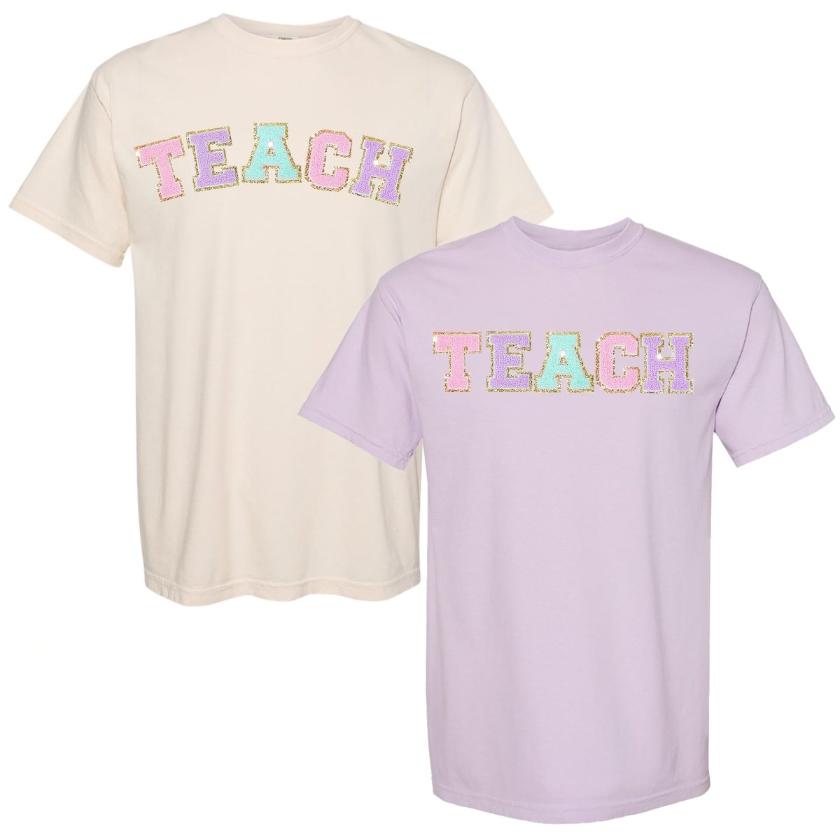 'Teach' Letter Patch T-Shirt from United Monograms
