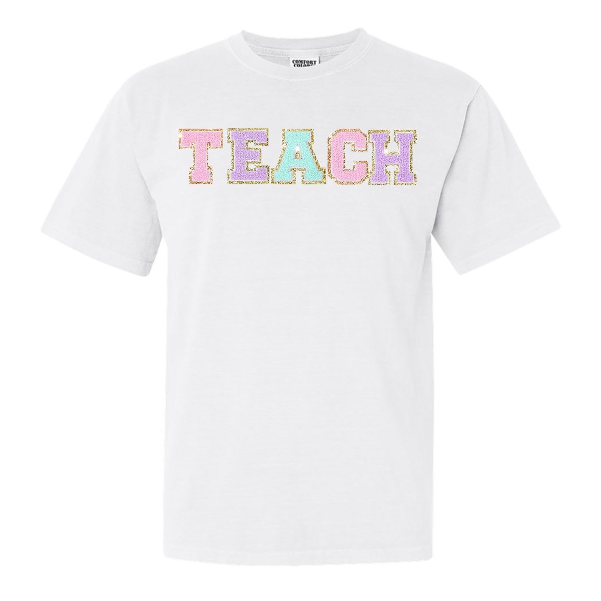 'Teach' Letter Patch T-Shirt from United Monograms
