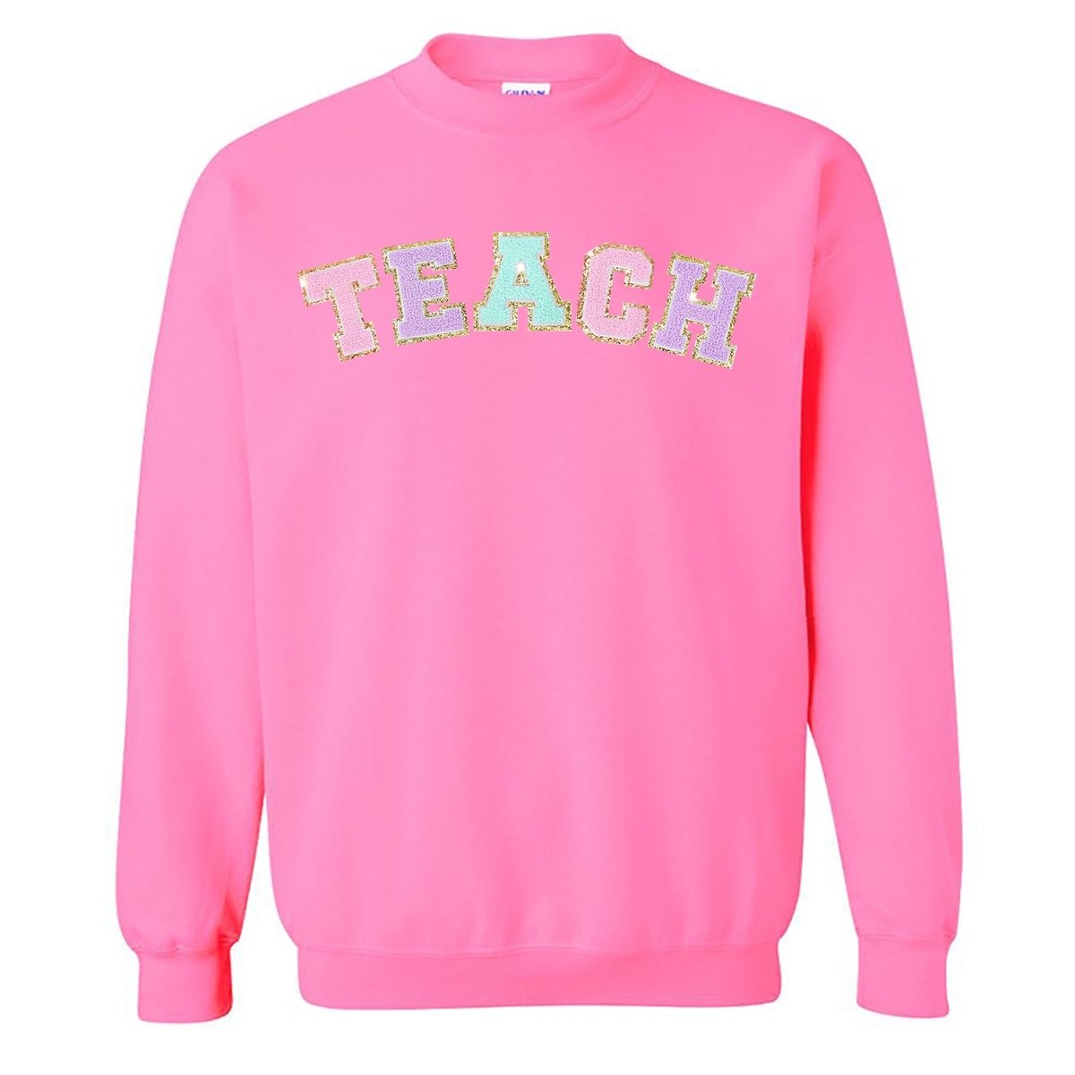 Teach Letter Patch Crewneck Sweatshirt from United Monograms