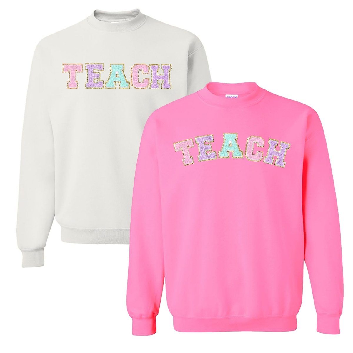 Teach Letter Patch Crewneck Sweatshirt from United Monograms