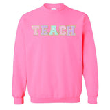 Teach Letter Patch Crewneck Sweatshirt from United Monograms