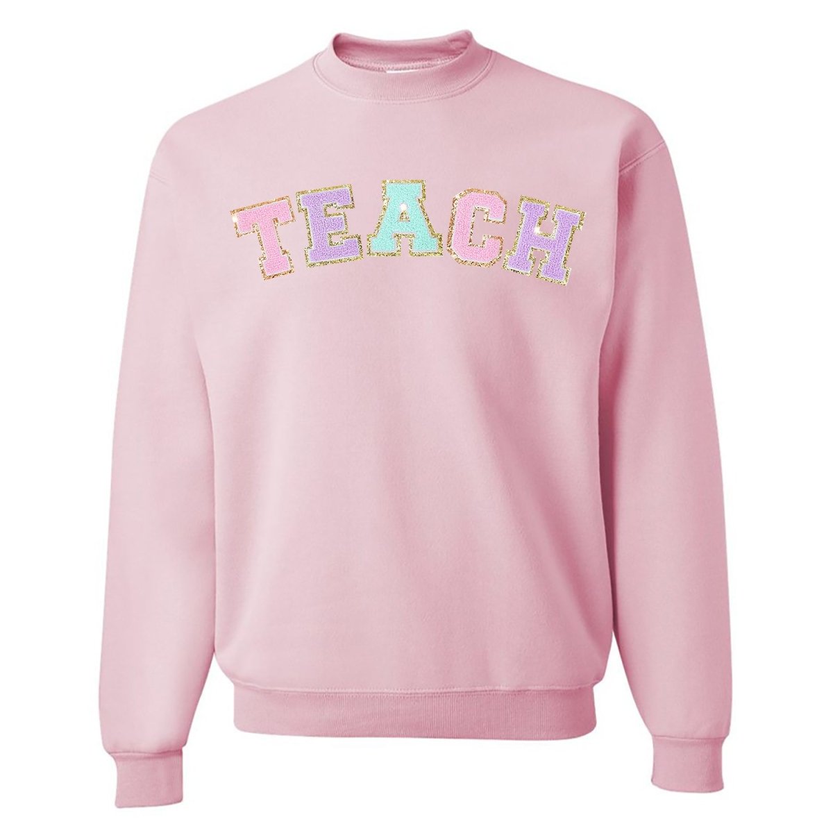 Teach Letter Patch Crewneck Sweatshirt from United Monograms