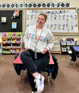 Teach Letter Patch Crewneck Sweatshirt from United Monograms