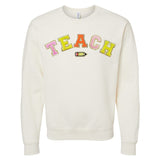 Teach Pencil Letter Patch Crewneck Sweatshirt from United Monograms