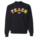 Teach Pencil Letter Patch Crewneck Sweatshirt from United Monograms