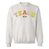Teach Pencil Letter Patch Crewneck Sweatshirt from United Monograms