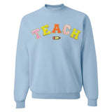 Teach Pencil Letter Patch Crewneck Sweatshirt from United Monograms
