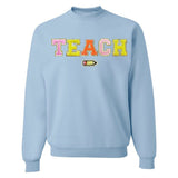 Teach Pencil Letter Patch Crewneck Sweatshirt from United Monograms
