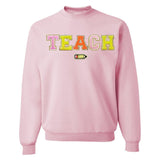 Teach Pencil Letter Patch Crewneck Sweatshirt from United Monograms