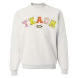 Teach Pencil Letter Patch Crewneck Sweatshirt from United Monograms