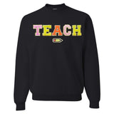 Teach Pencil Letter Patch Crewneck Sweatshirt from United Monograms