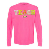 Teach Pencil Letter Patch Long Sleeve T-Shirt from United Monograms