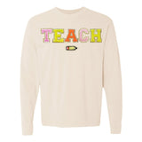 Teach Pencil Letter Patch Long Sleeve T-Shirt from United Monograms
