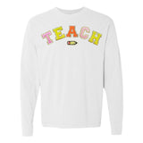 Teach Pencil Letter Patch Long Sleeve T-Shirt from United Monograms
