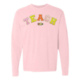 Teach Pencil Letter Patch Long Sleeve T-Shirt from United Monograms