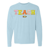 Teach Pencil Letter Patch Long Sleeve T-Shirt from United Monograms