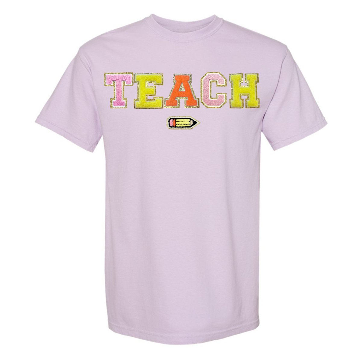 Teach Pencil Letter Patch T-Shirt from United Monograms