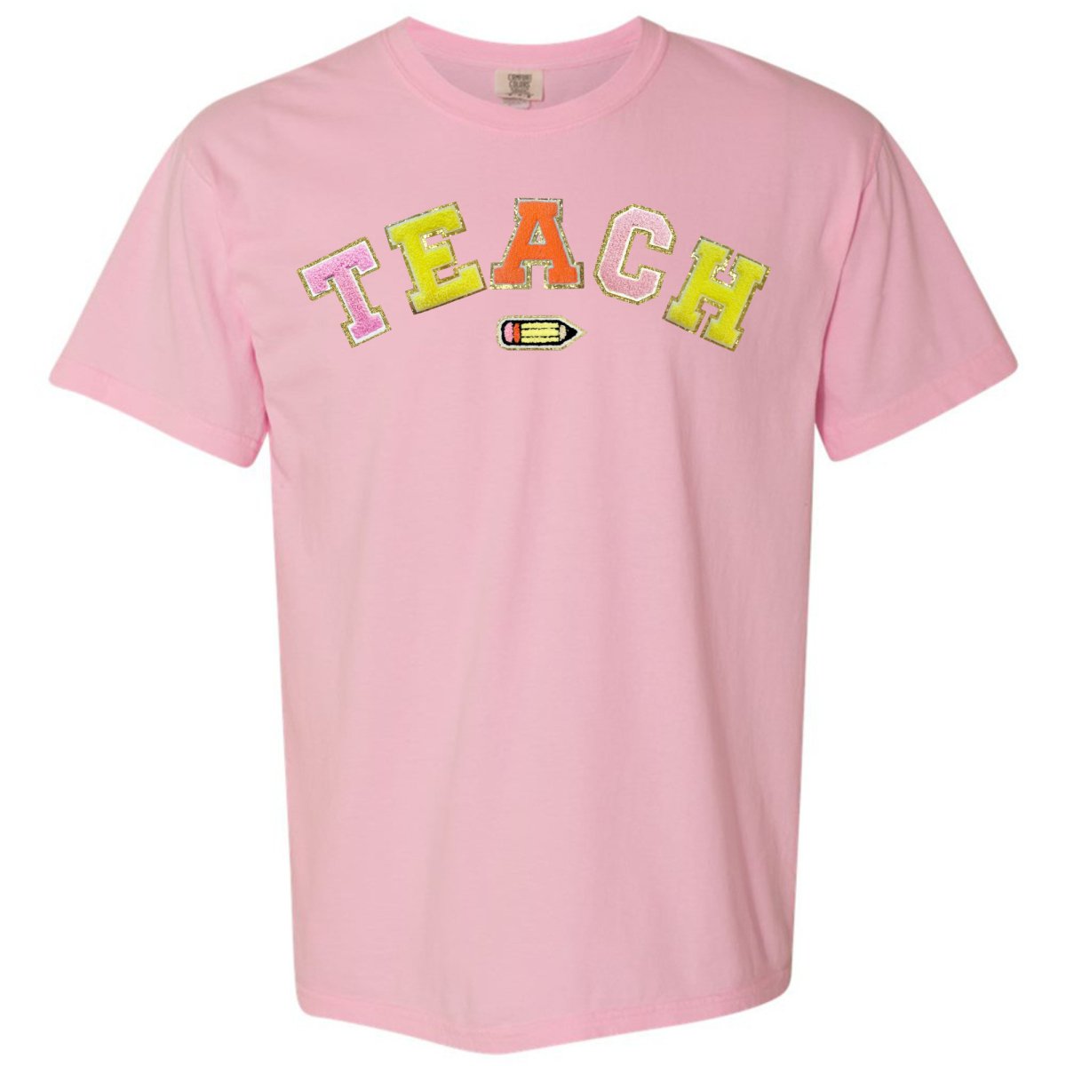 Teach Pencil Letter Patch T-Shirt from United Monograms