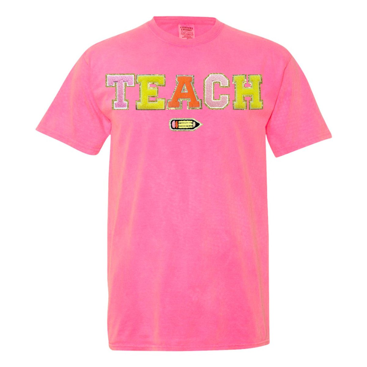 Teach Pencil Letter Patch T-Shirt from United Monograms