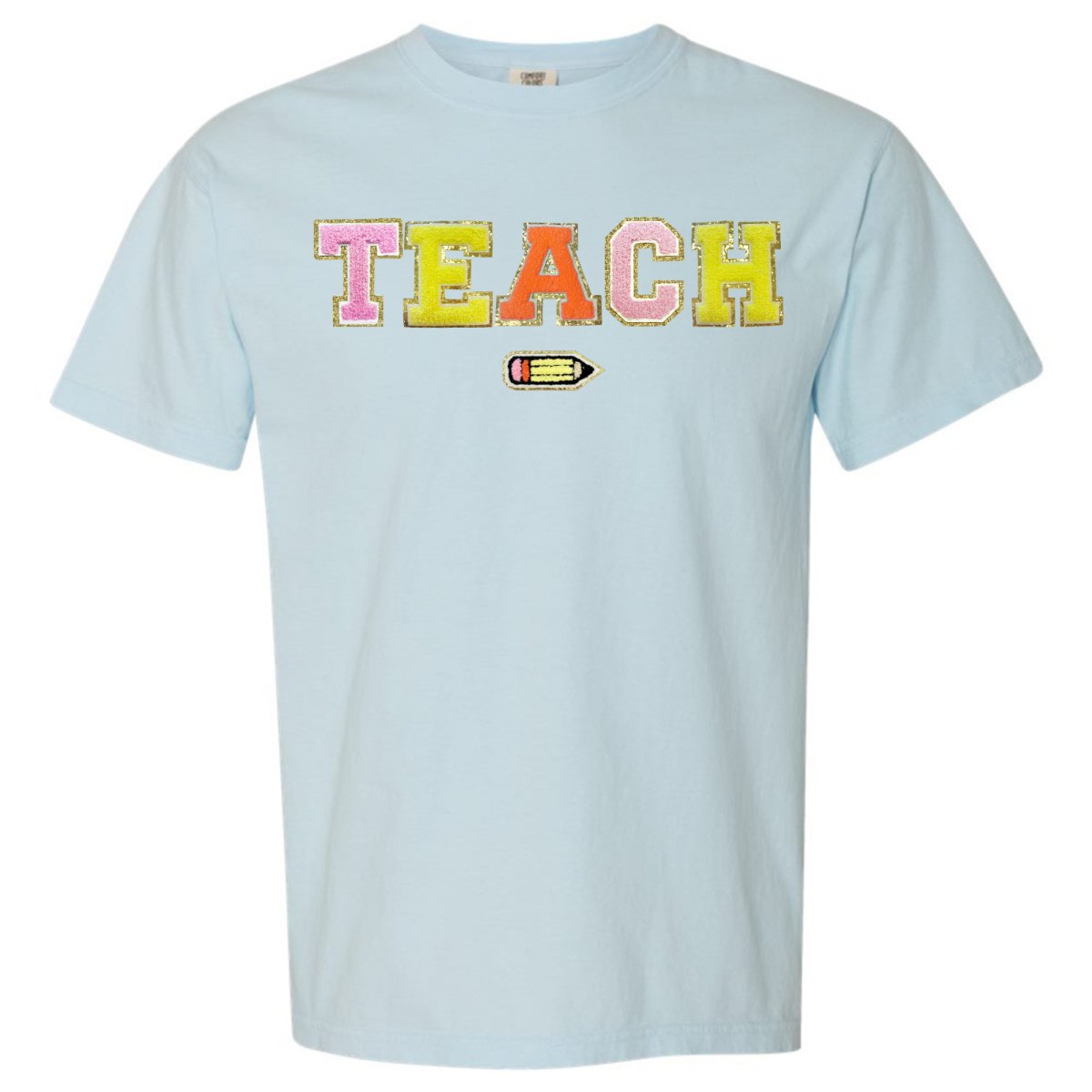Teach Pencil Letter Patch T-Shirt from United Monograms
