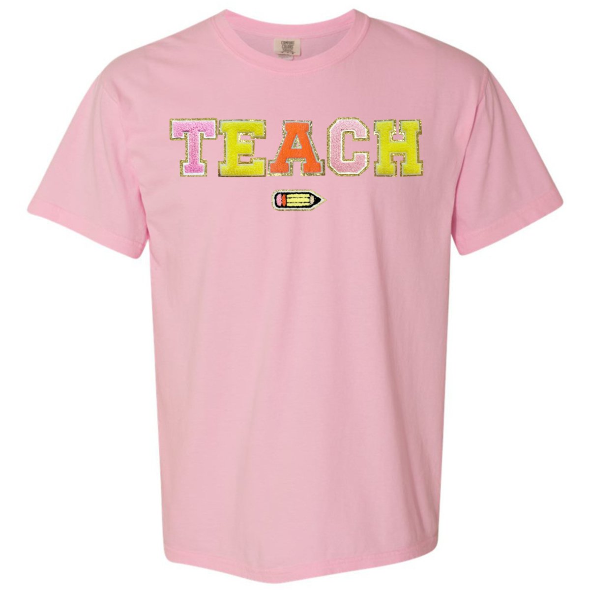 Teach Pencil Letter Patch T-Shirt from United Monograms