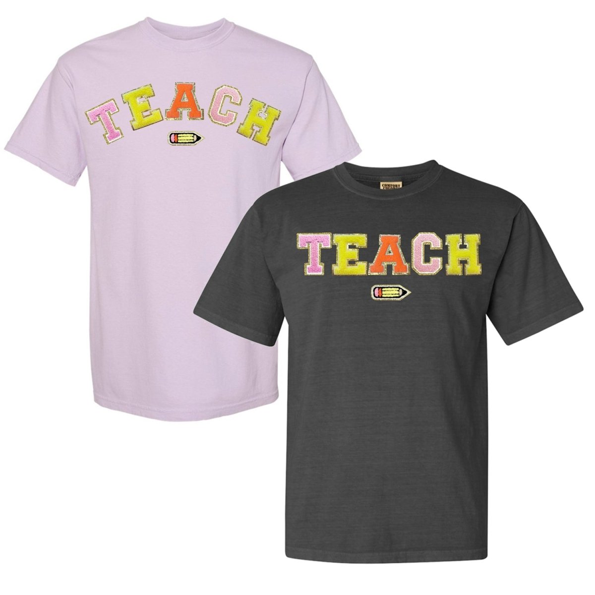 Teach Pencil Letter Patch T-Shirt from United Monograms