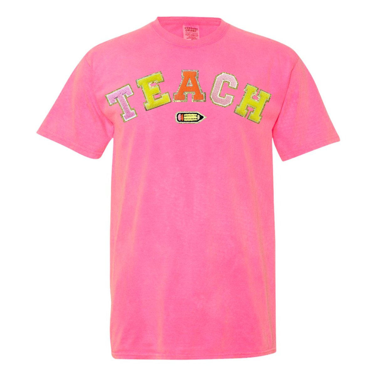 Teach Pencil Letter Patch T-Shirt from United Monograms