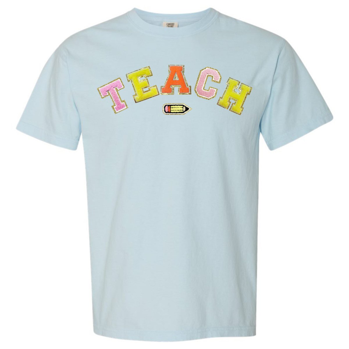 Teach Pencil Letter Patch T-Shirt from United Monograms