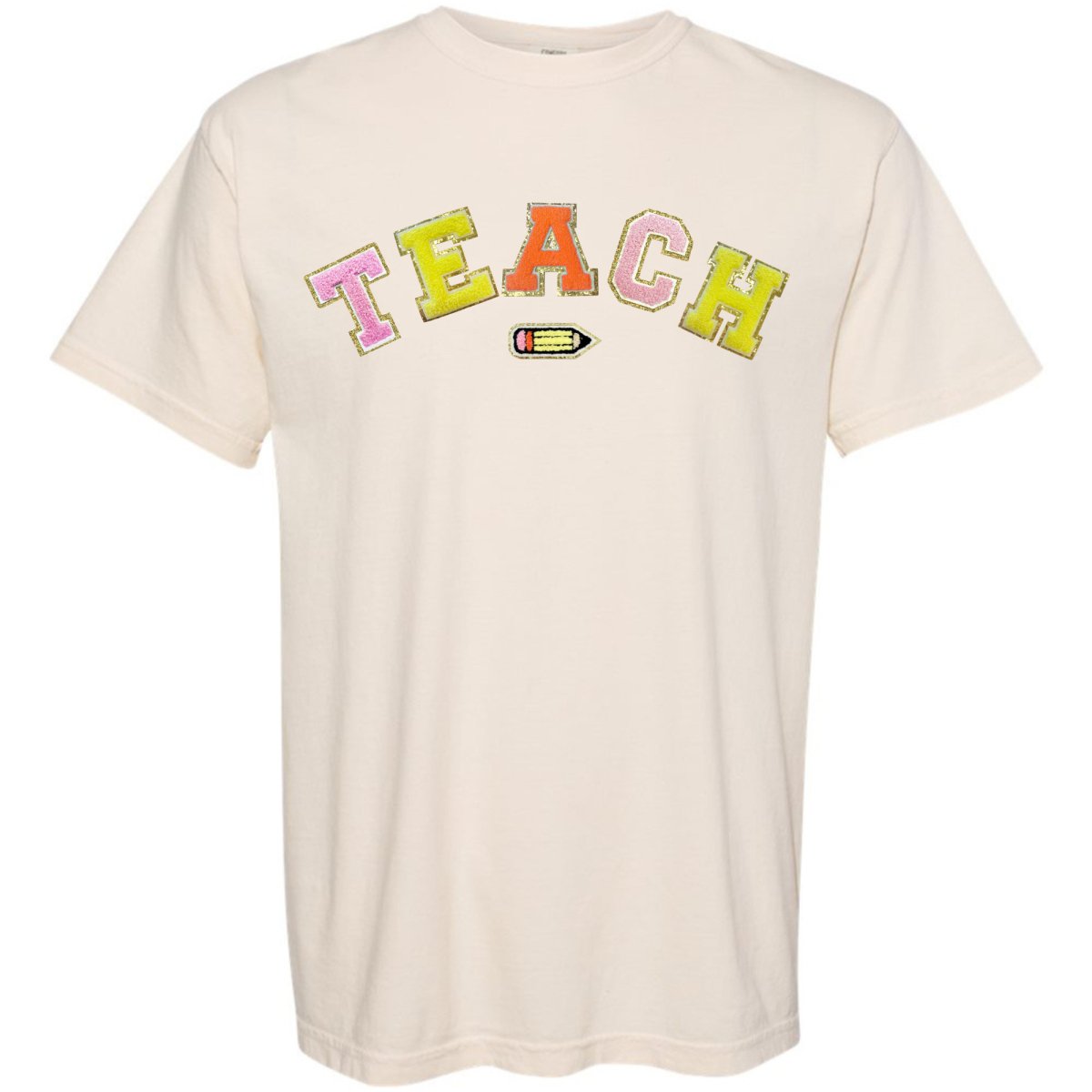 Teach Pencil Letter Patch T-Shirt from United Monograms