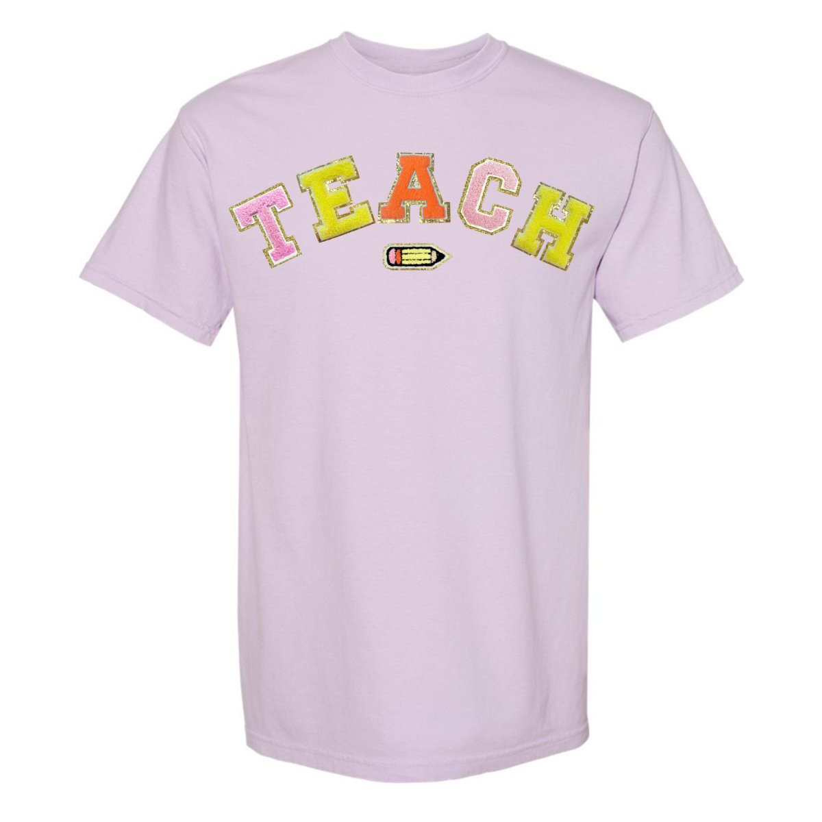 Teach Pencil Letter Patch T-Shirt from United Monograms