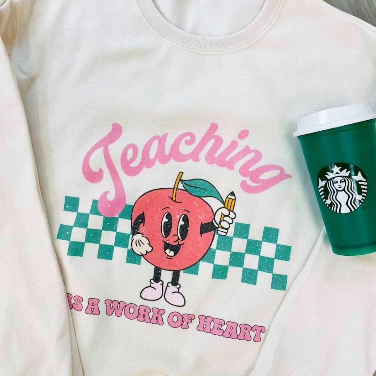 'Teaching Is A Work of Heart' Sweatshirt from United Monograms