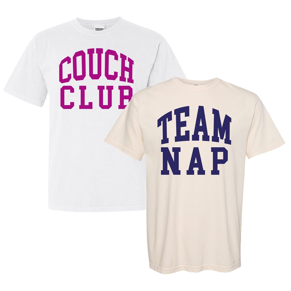 'Team Nap/Couch Club' T-Shirt from United Monograms