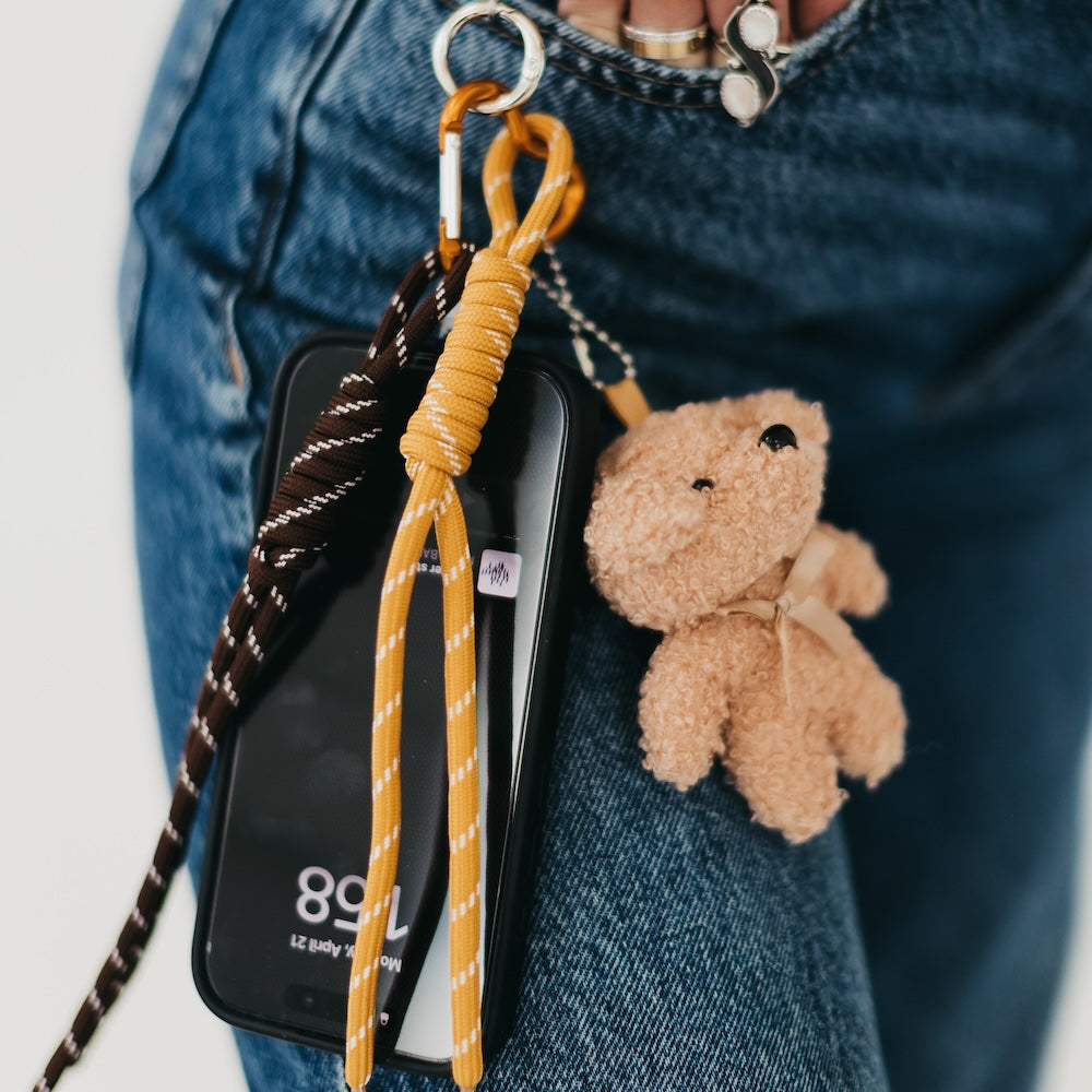 Teddy Bear Rope Charm Key Chain from Pretty Simple
