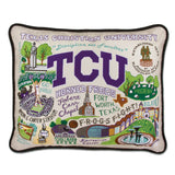 Texas Christian University (TCU) Collegiate Embroidered Pillow by CatStudio from Quirks!