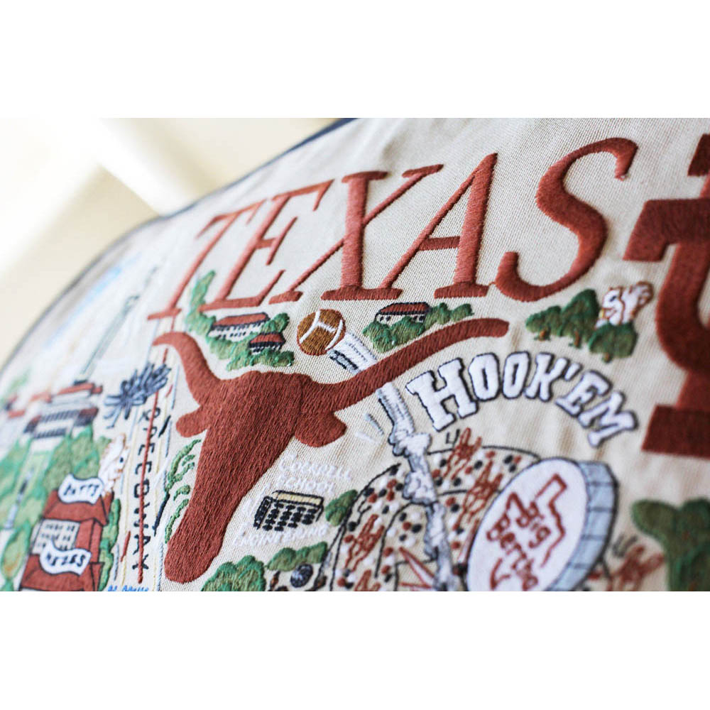 Texas, University of Collegiate Embroidered Pillow by CatStudio from Quirks!