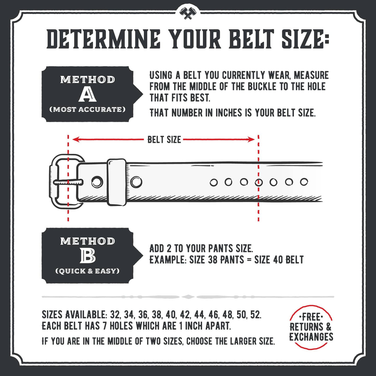 The Classic Leather Everyday Belt from Main Street Forge